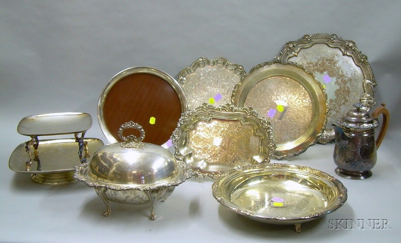Nine Silver Plated Serving Pieces