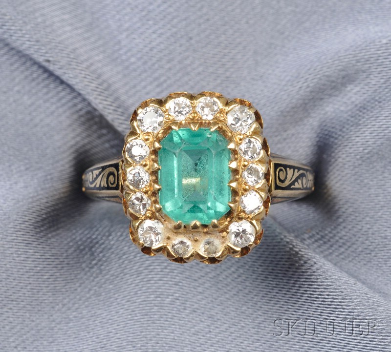 14kt Gold, Emerald and Diamond Ring