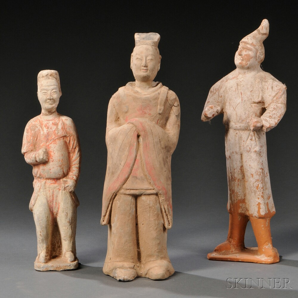 Three Pottery Tomb Figures