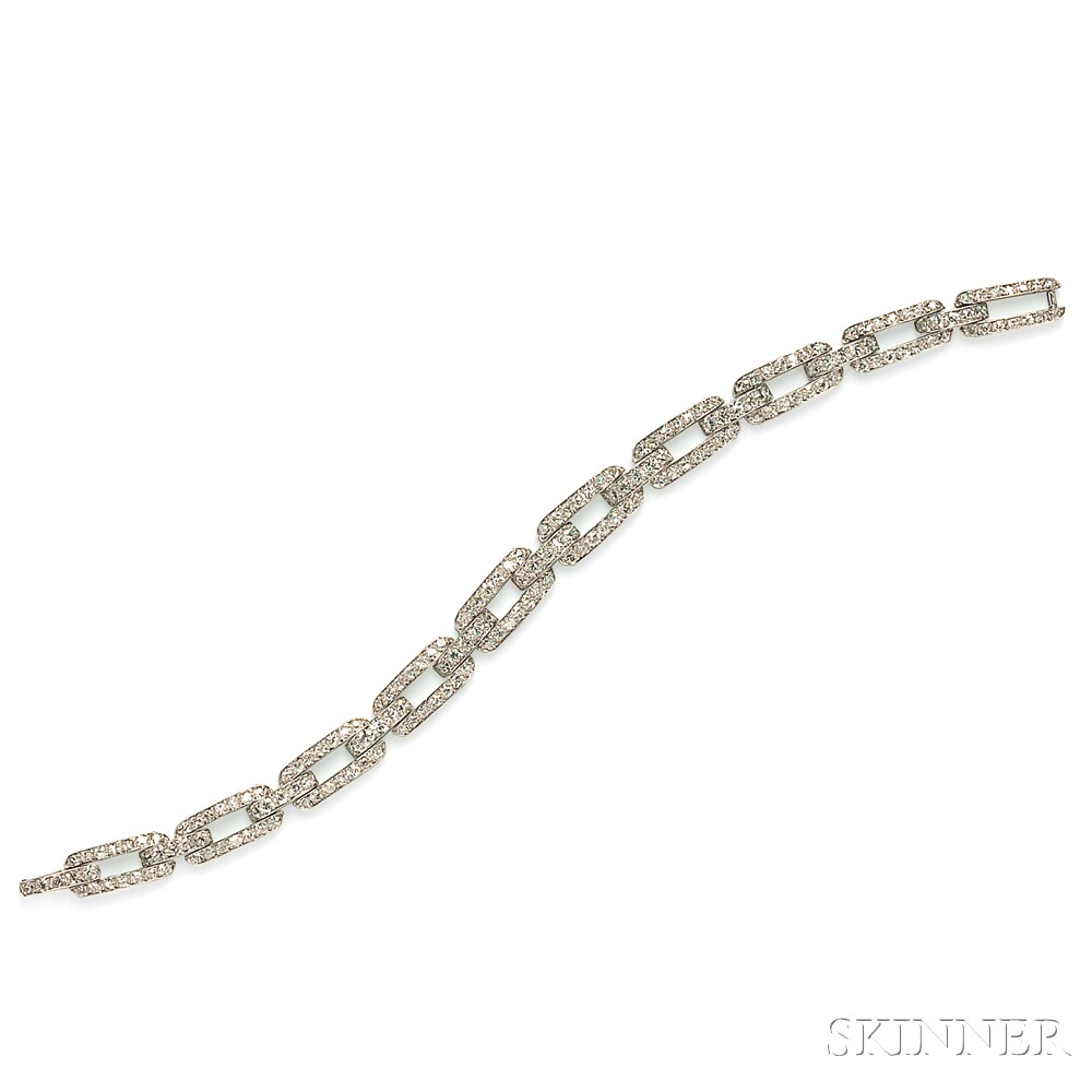 Art Deco Platinum and Diamond Bracelet, Cartier