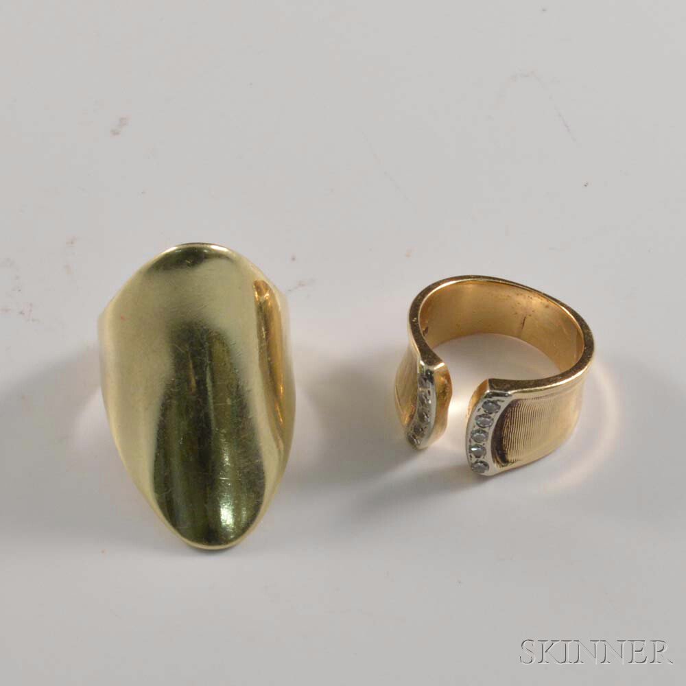 Two 14kt Gold Rings