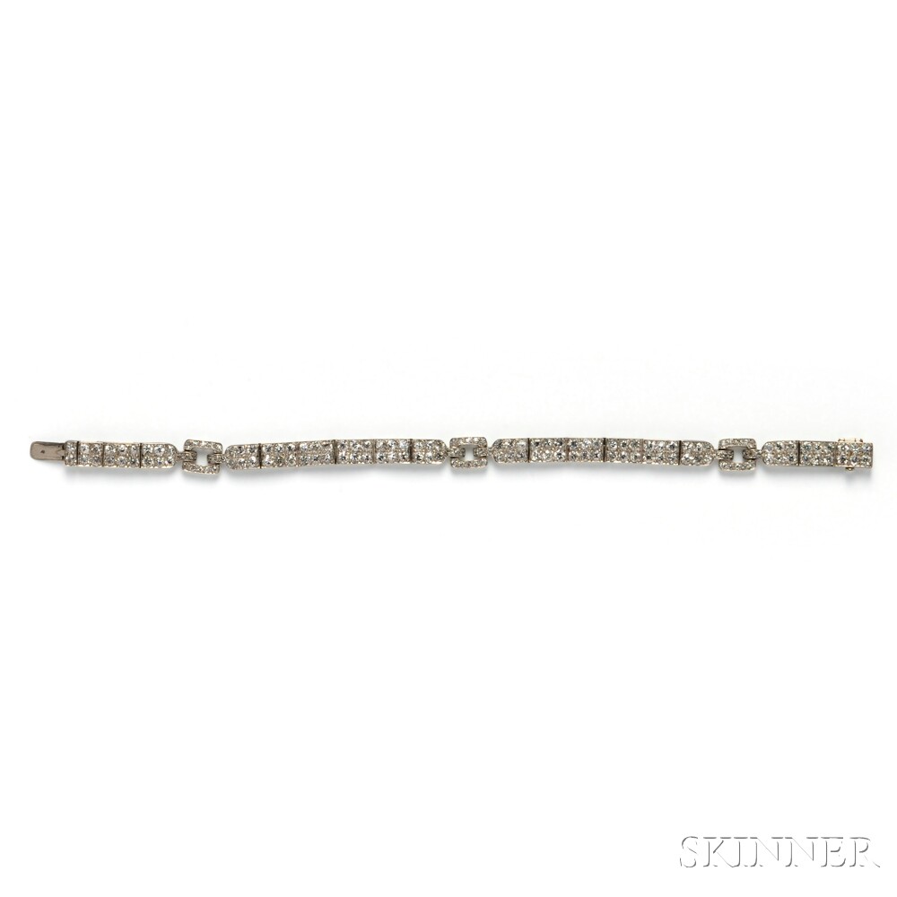Art Deco Platinum and Diamond Bracelet, Cartier