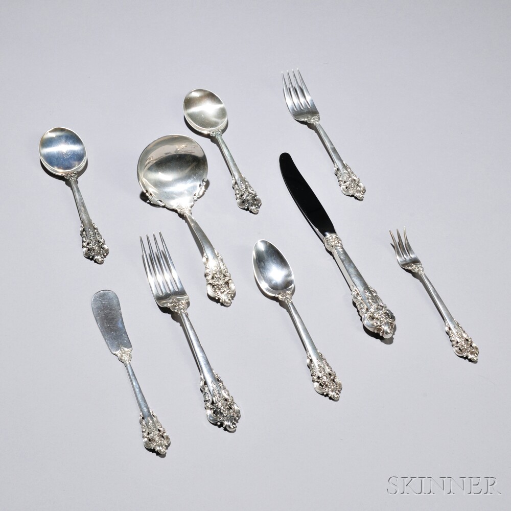 Wallace Sterling Silver "Grand Baroque" Partial Flatware Service