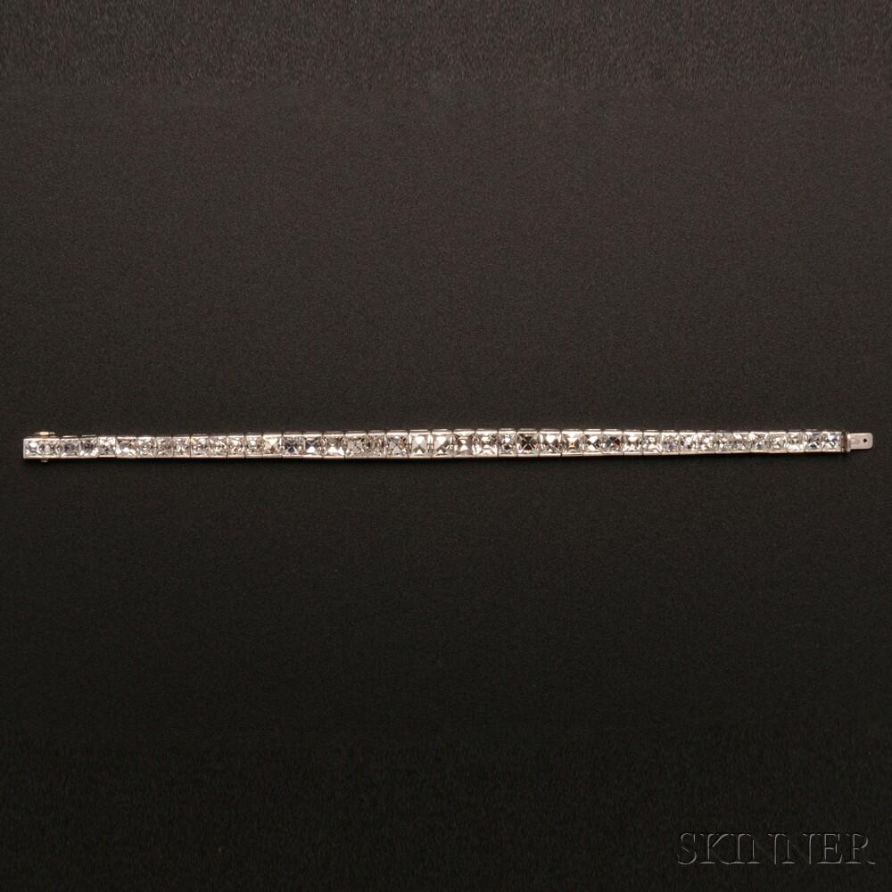 Art Deco Platinum and Diamond Bracelet, Cartier