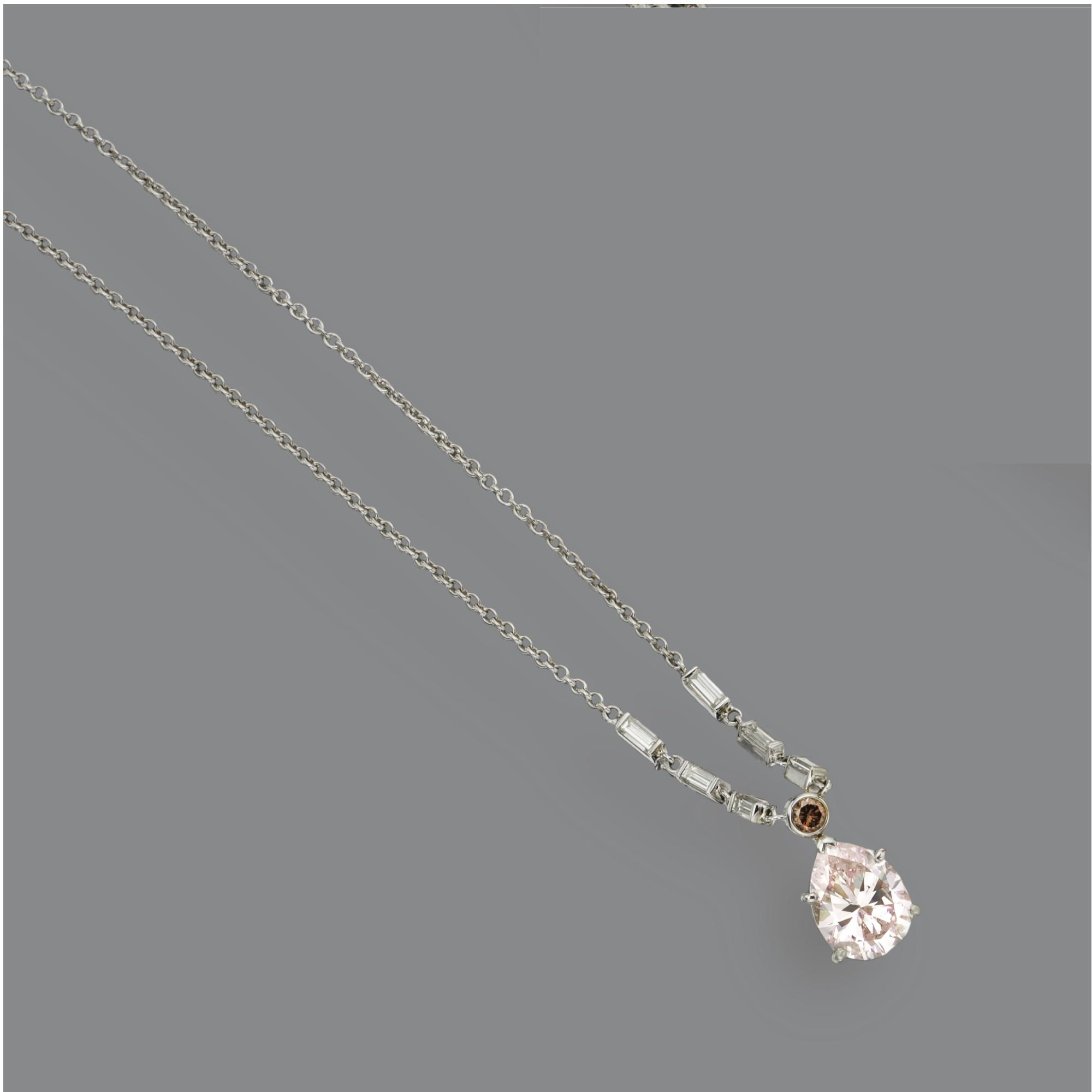 Fancy colored diamond pendant