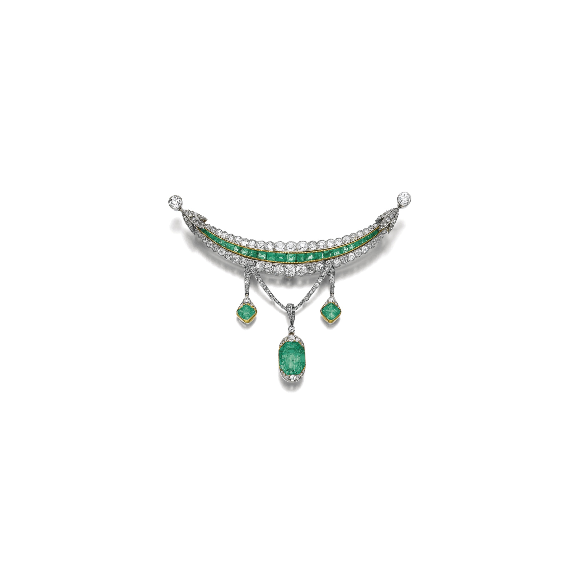 Emerald and diamond brooch, chaumet, 1905