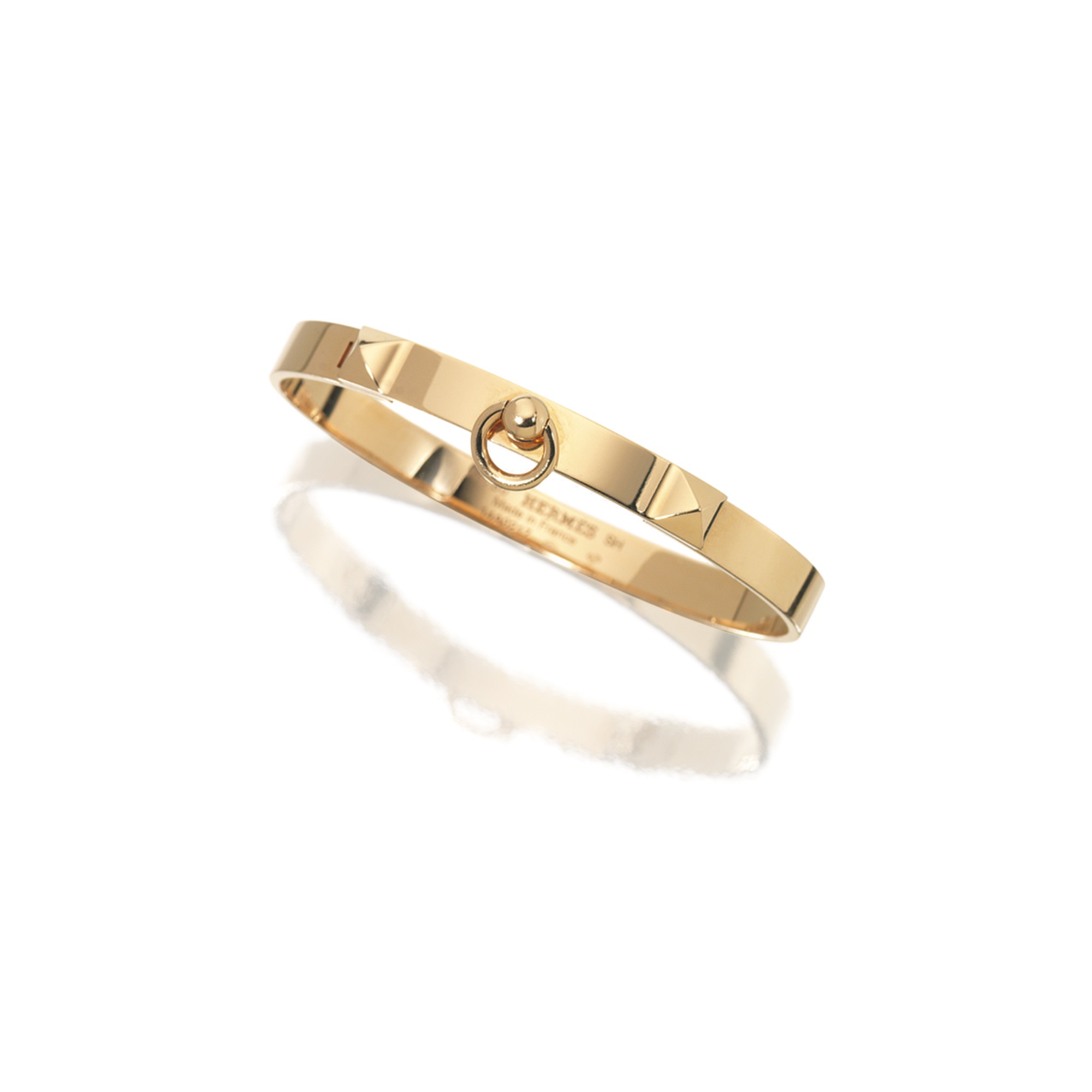 Karat gold 'collier de chien' bangle, hermès