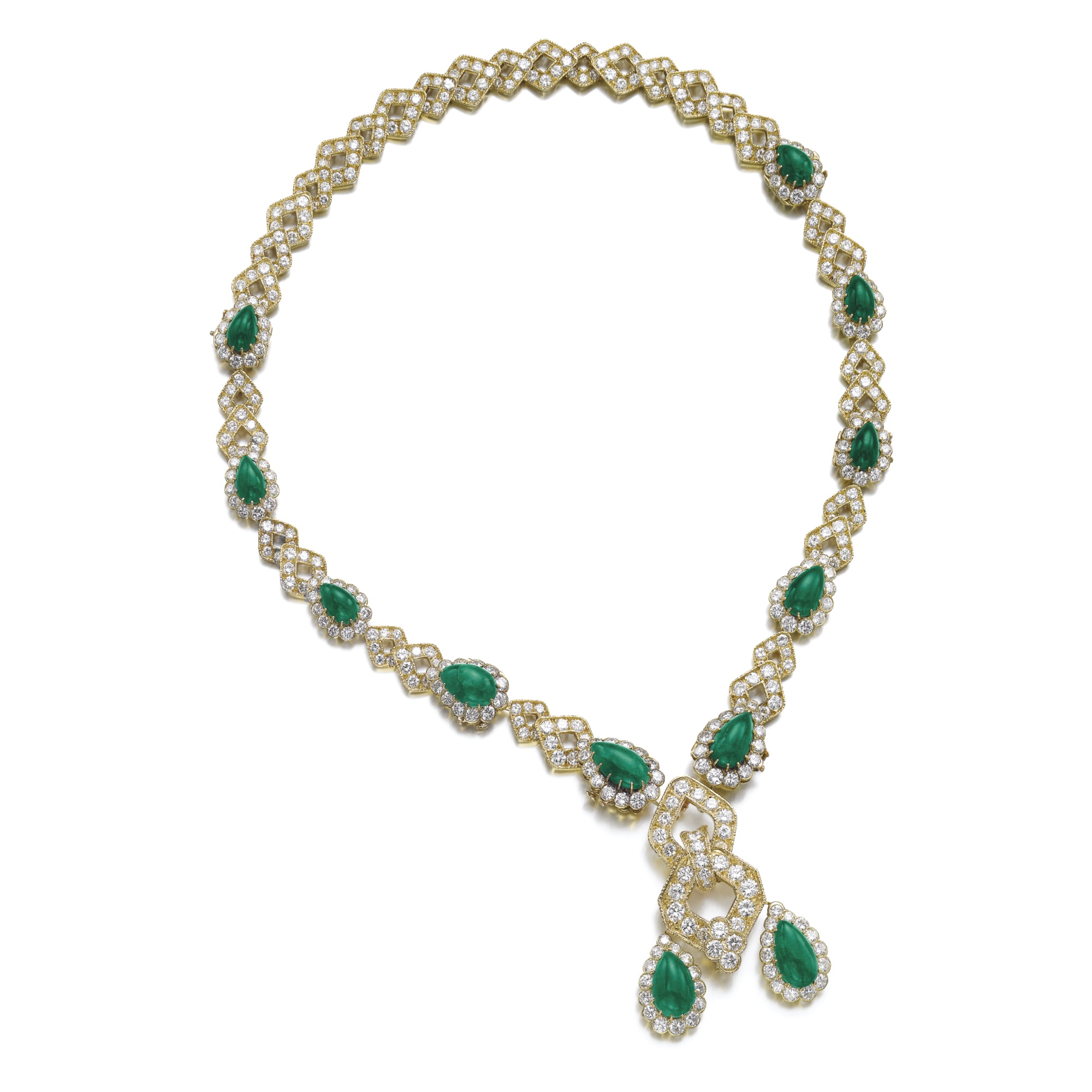 Emerald and diamond necklace, van cleef & arpels