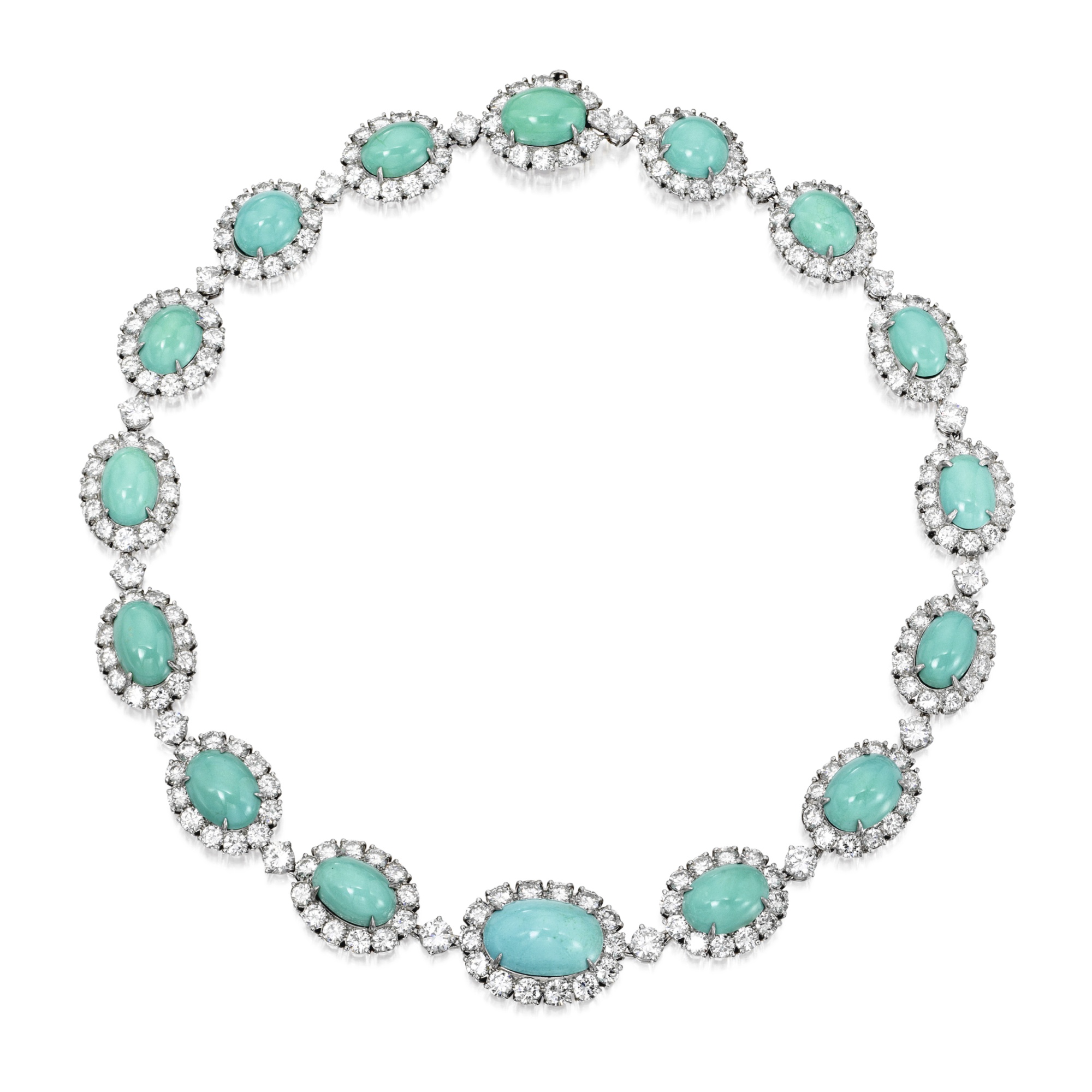 Platinum, turquoise and diamond necklace, van cleef & arpels