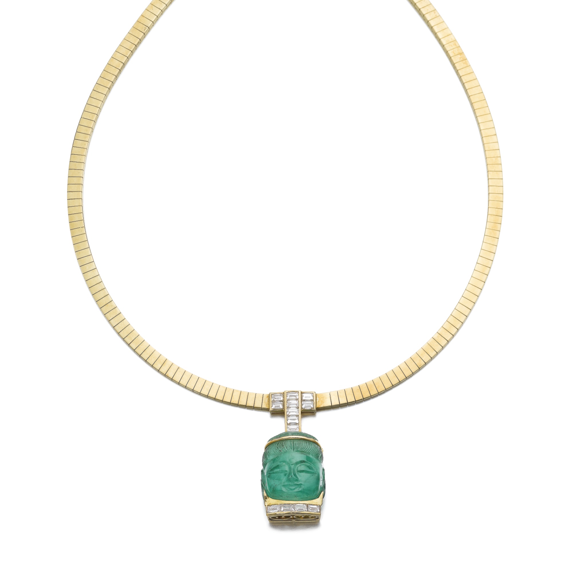 Emerald and diamond necklace, van cleef & arpels