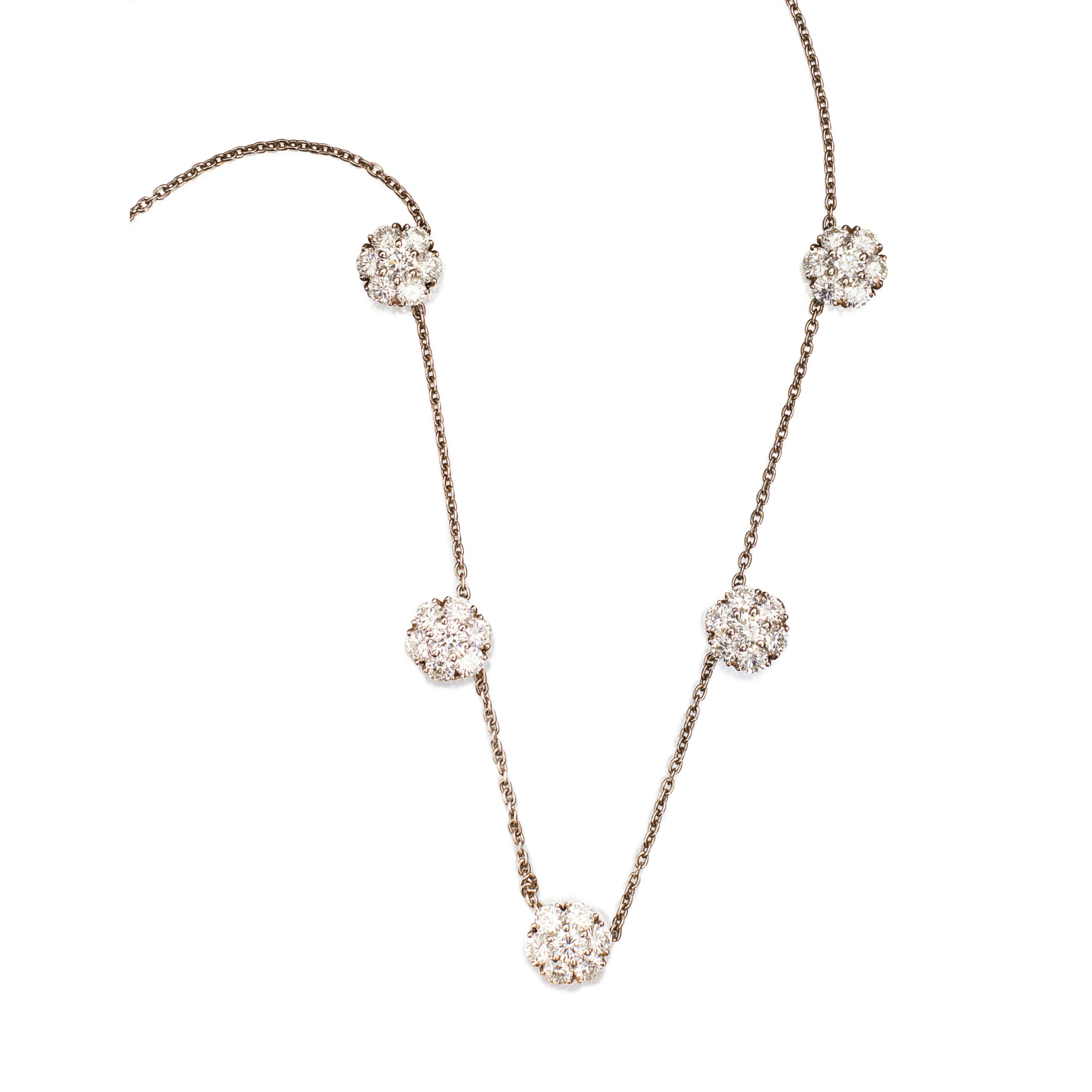 Platinum and diamond 'fleurette' necklace, van cleef & arpels