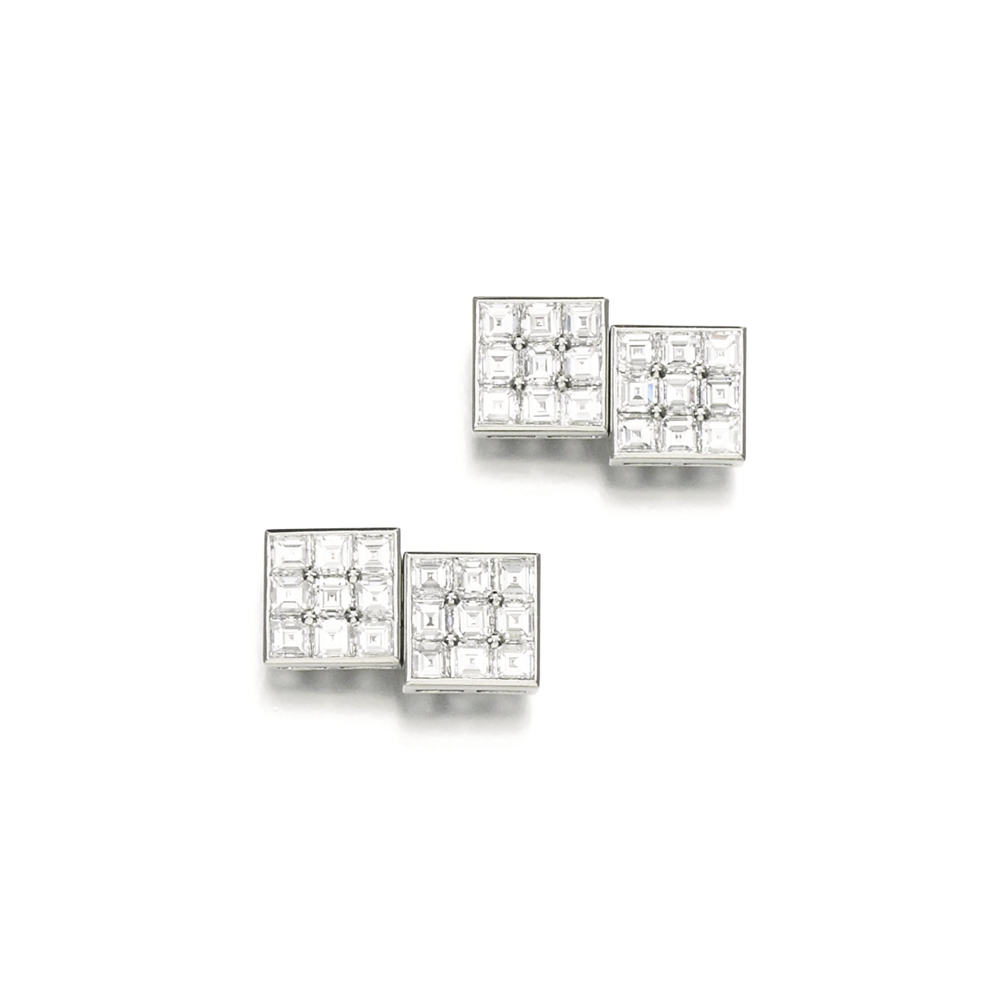 Pair of diamond cufflinks, cartier