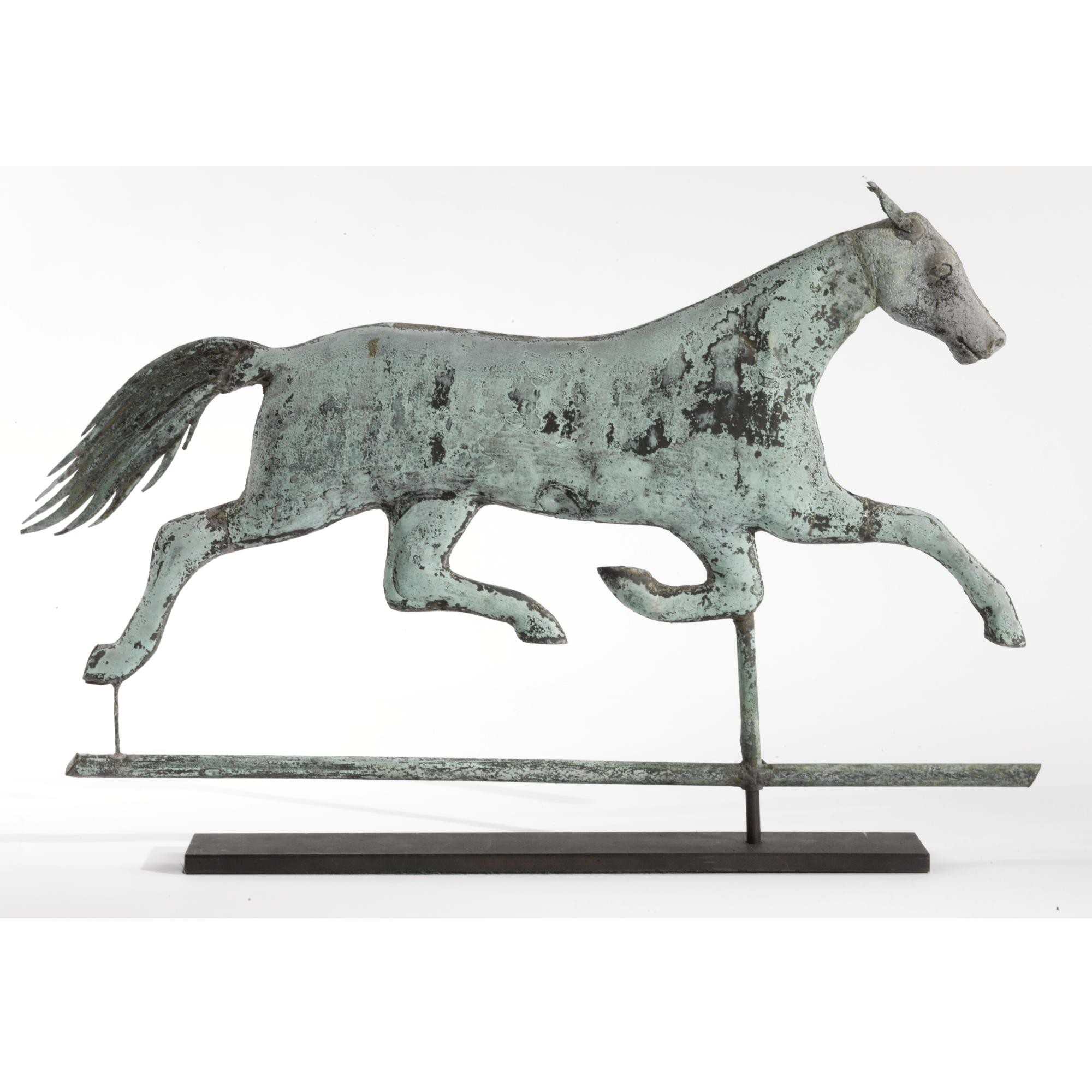 Molded Copper and Zinc Running Horse Weathervane, attributed to A.L. Jewell & Co.