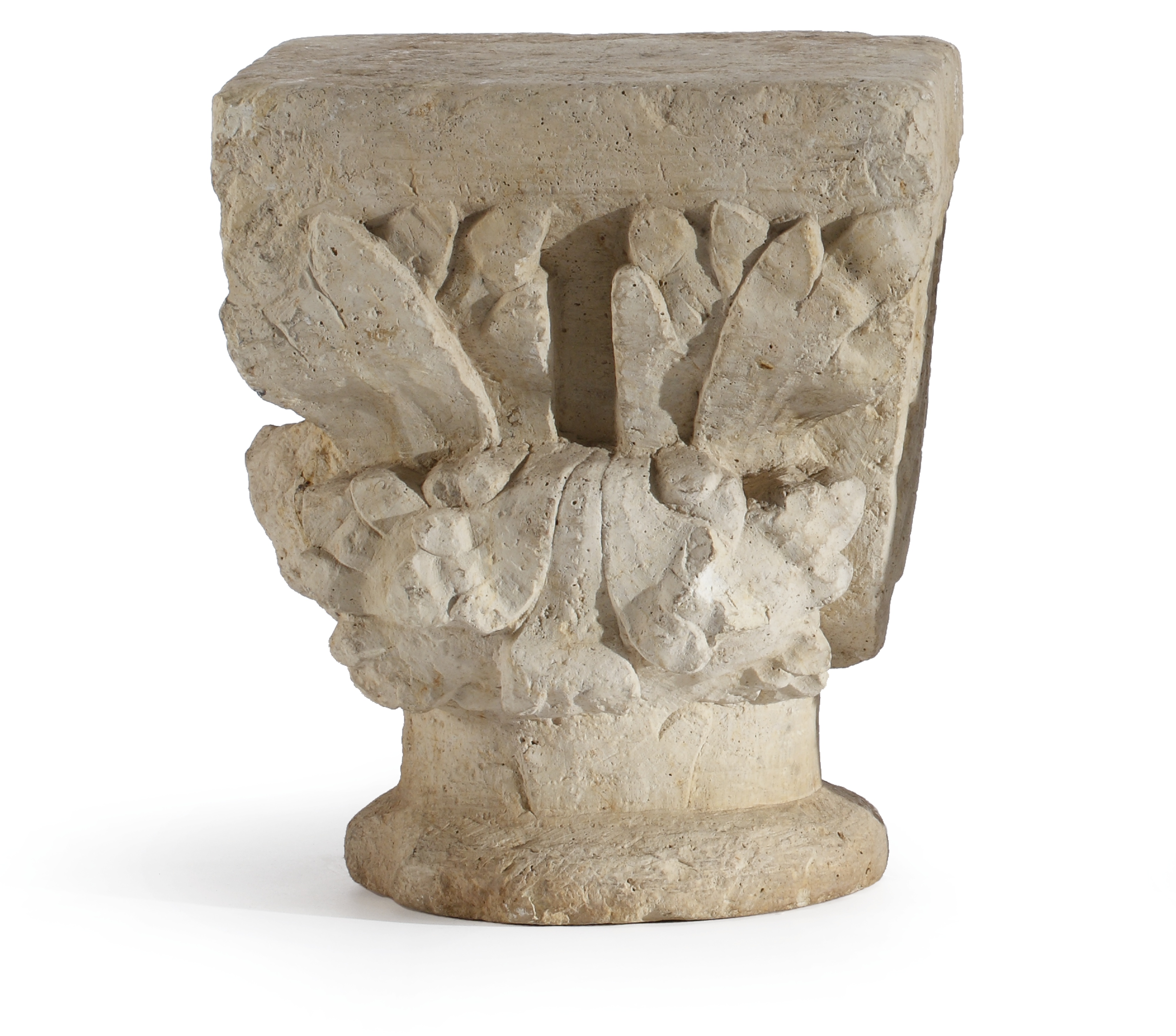 A French Gothic carved limestone capital