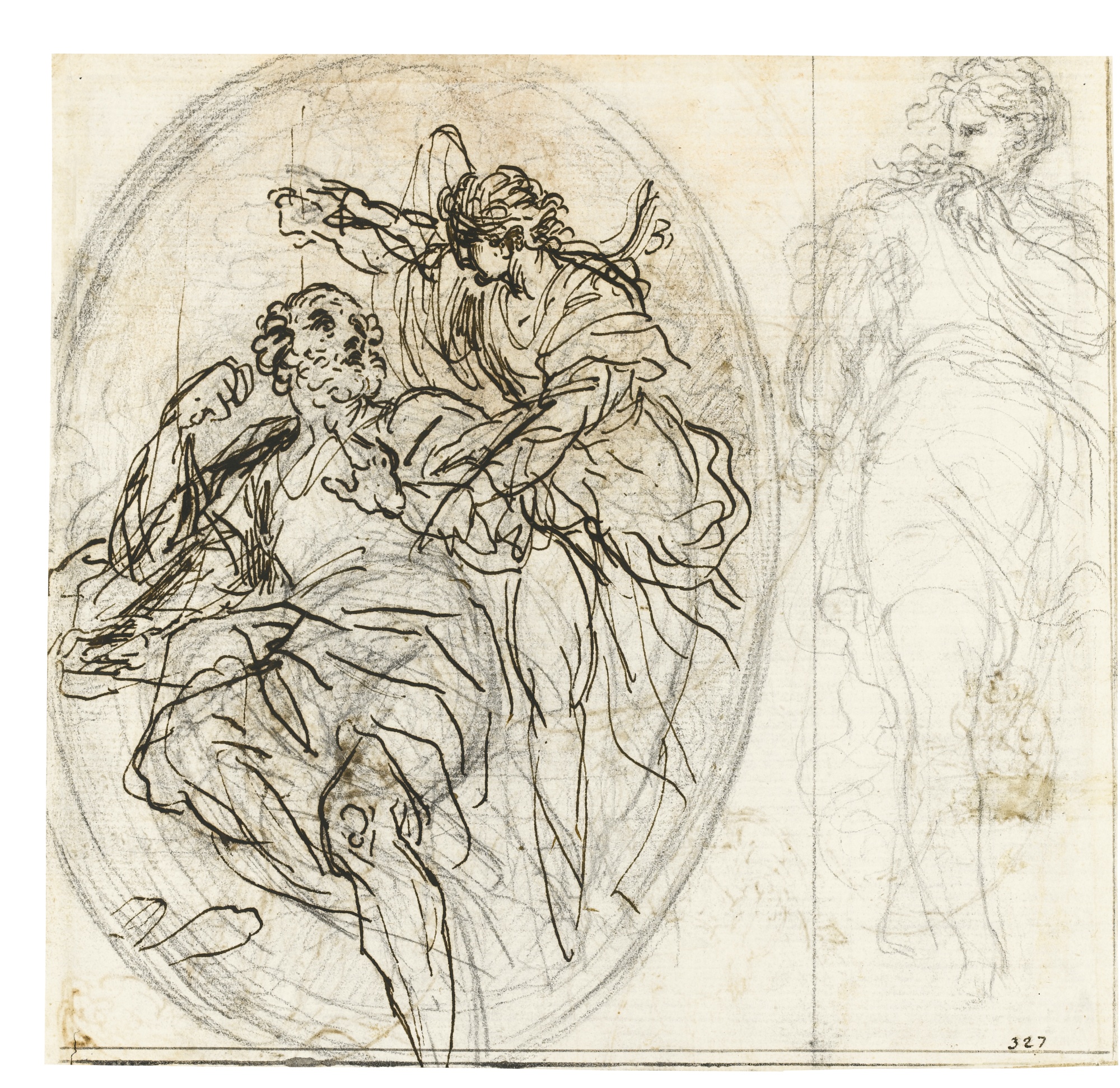 Recto: The liberation of St. Peter from Prison, and a standing female