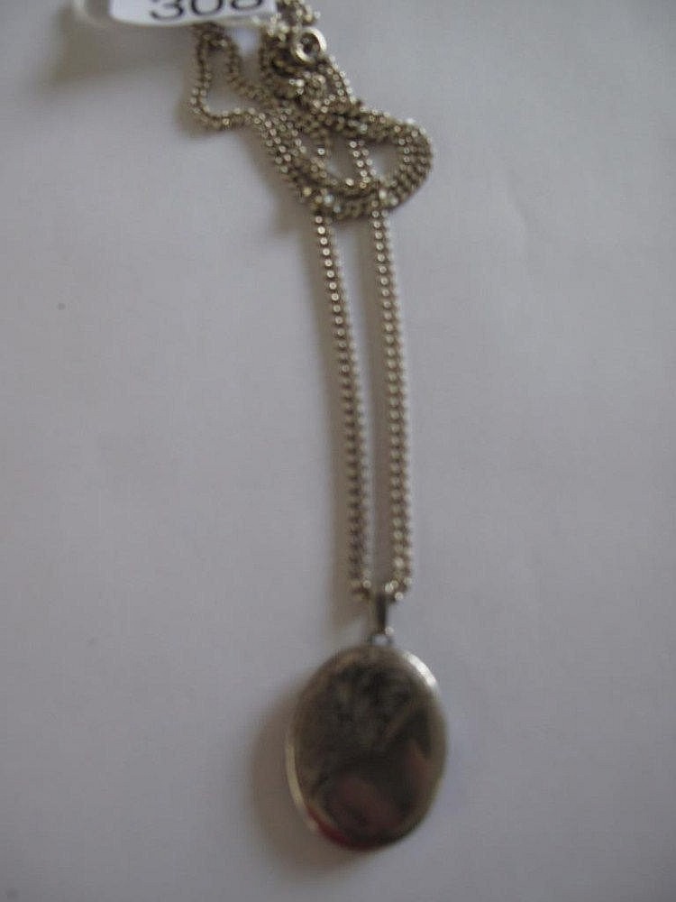 Sterling silver locket and chain