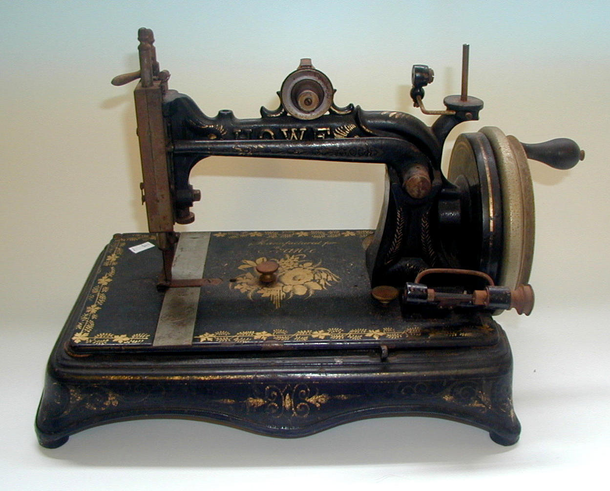 A Howe lock stitch sewing machine,