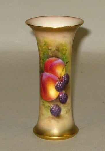 A Royal Worcester fruit painted vase by Edward Townsend