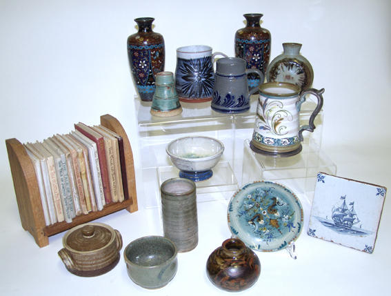 A small assortment of studio pottery