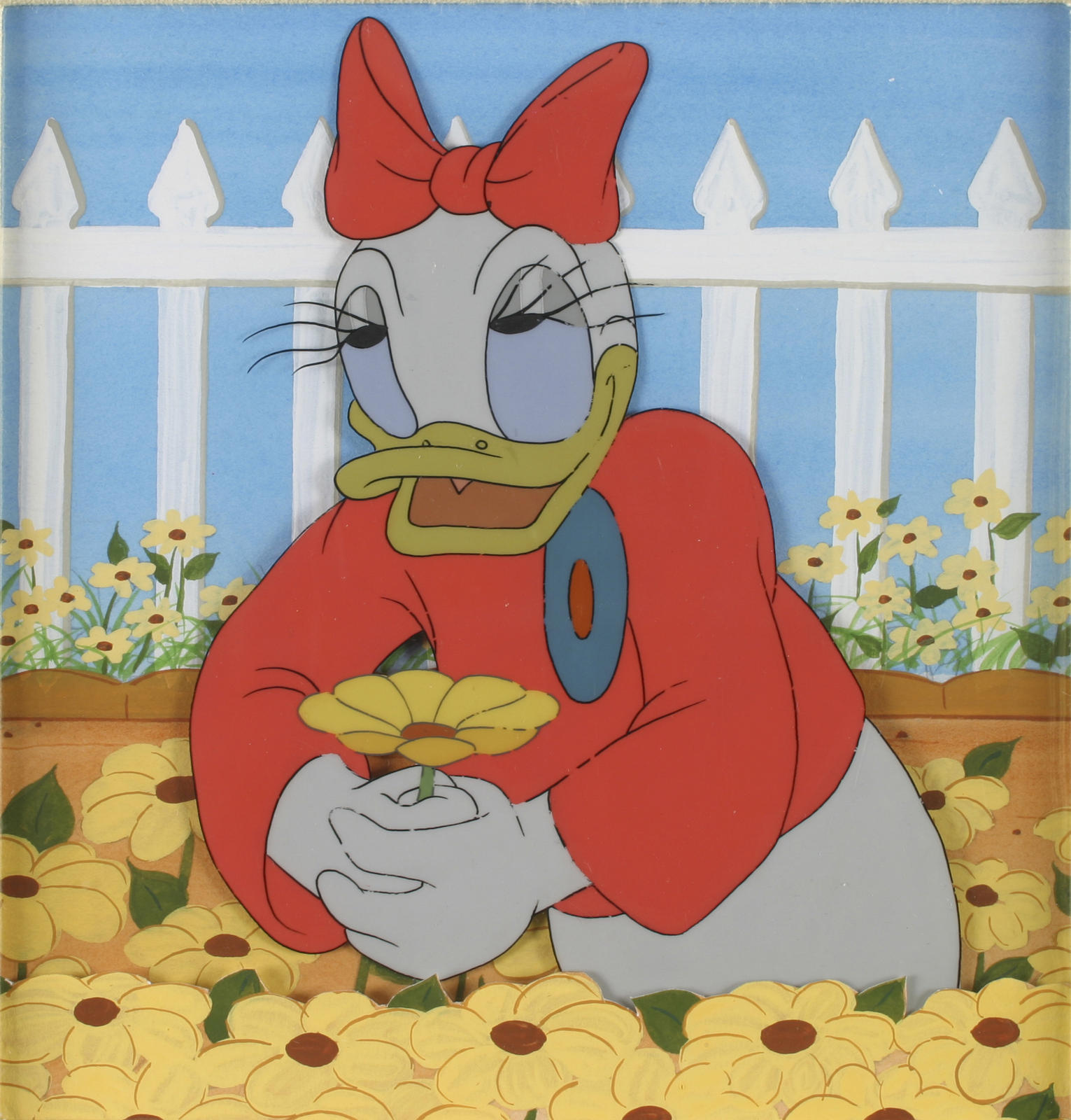 A Walt Disney celluloid of Daisy Duck