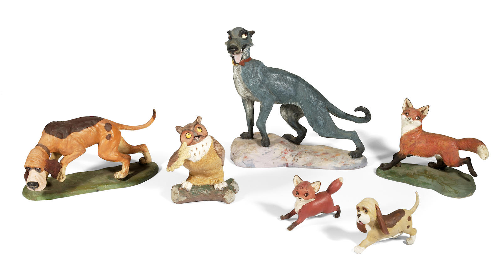 Five Walt Disney Studio maquettes from "The Fox and the Hound"