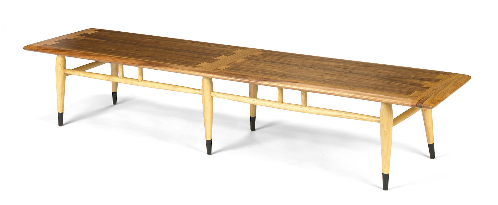 A Lane Acclaim Series oak and walnut inlaid coffee table