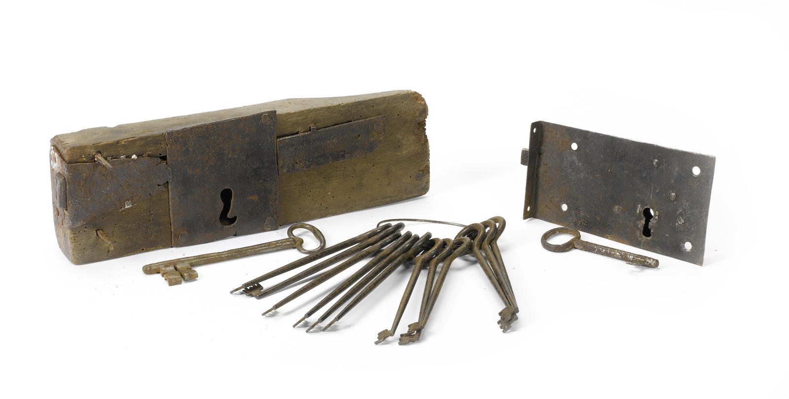 Two 18th century door iron locks (2)