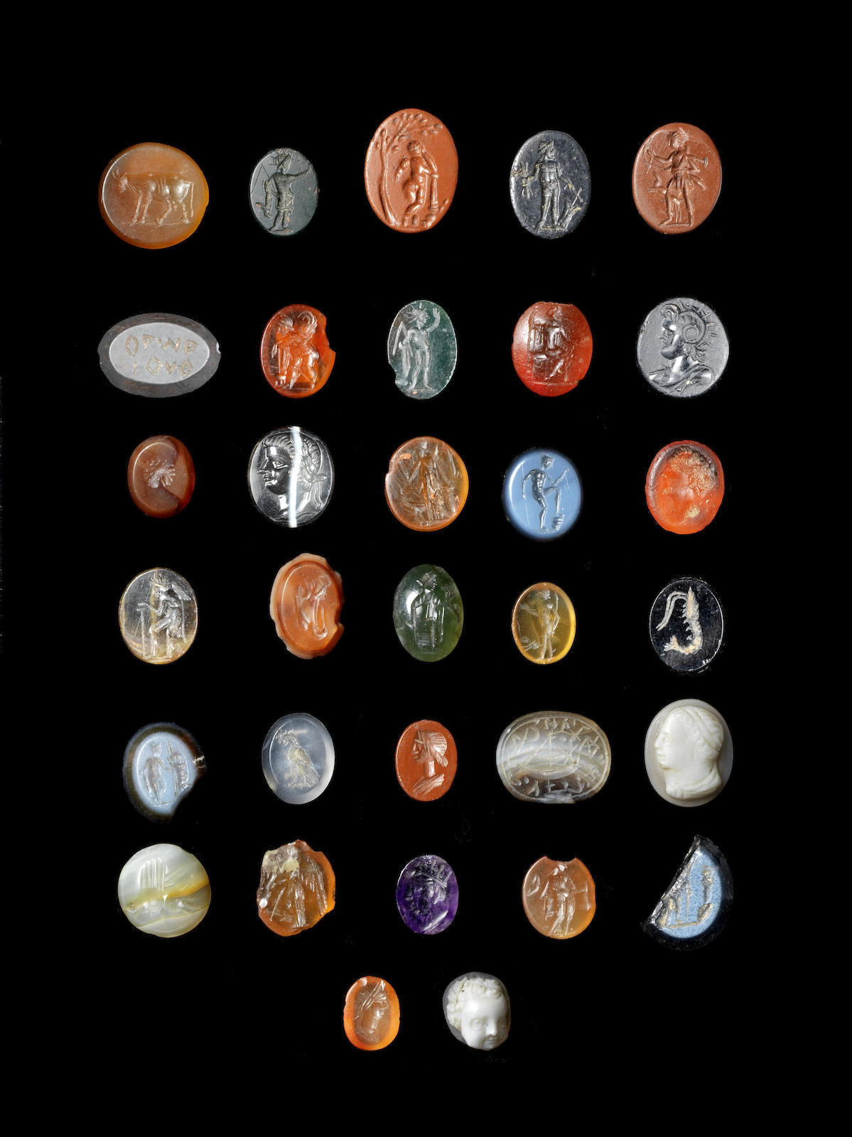 A group of Egyptian archaeological fragments