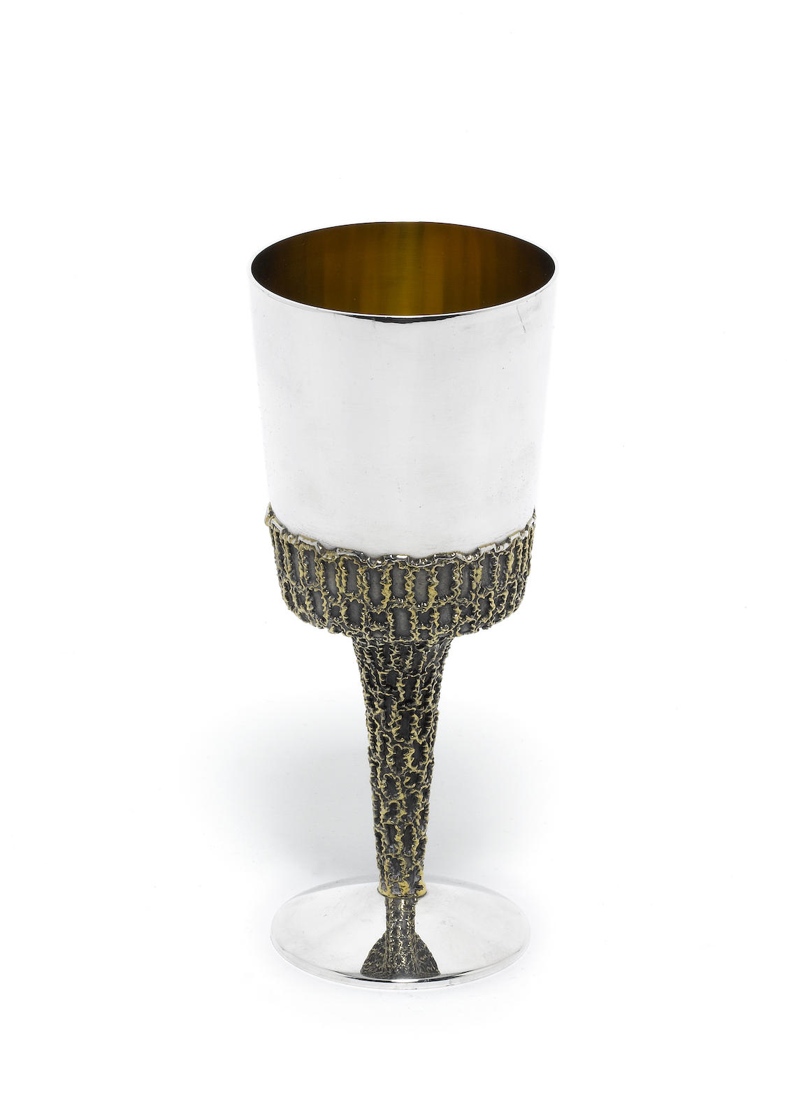 STUART DEVLIN: A silver and silver-gilt goblet, London 1976,