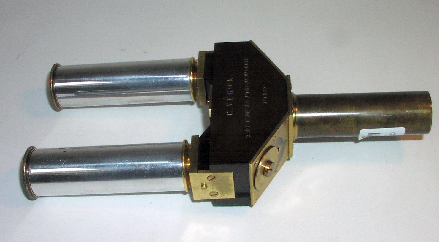 A rare C Verick monocular/binocular microscope adapter, French, circa 1900,