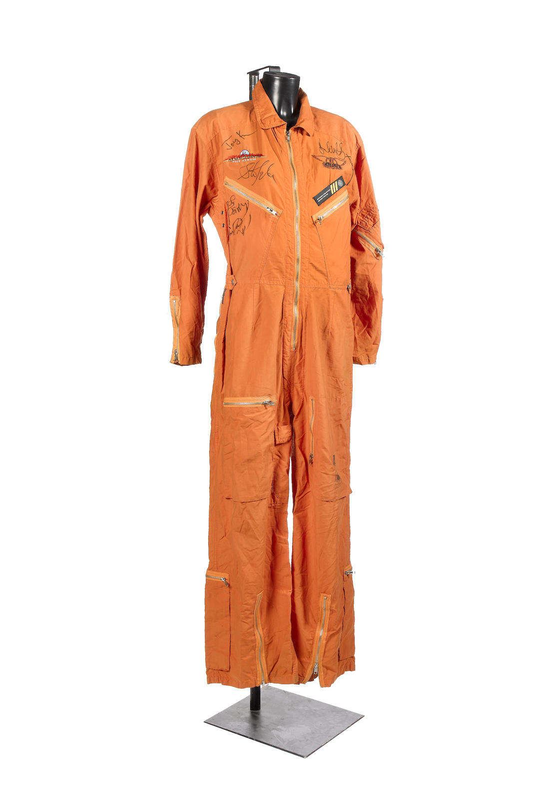 An autographed Aerosmith/Armageddon jumpsuit,
