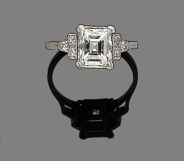 An art deco diamond single-stone ring,