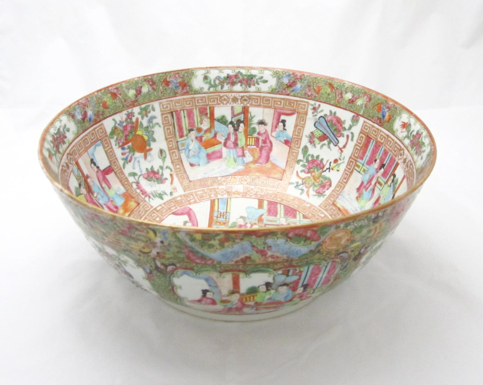 A Canton export famille rose punch bowl Late 19th/early 20th century