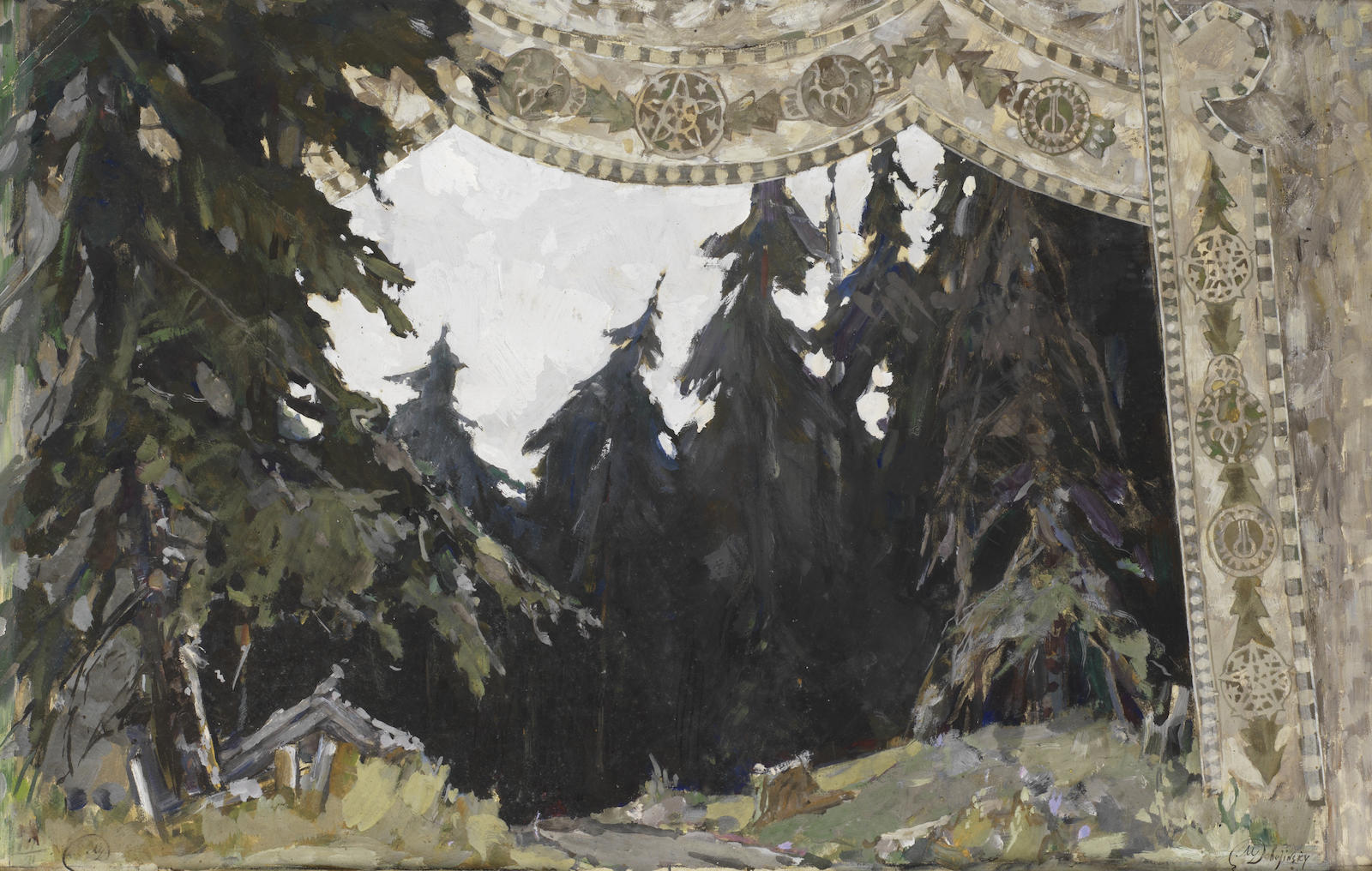 Stage design for Tchaikovsky's opera The Queen of Spades