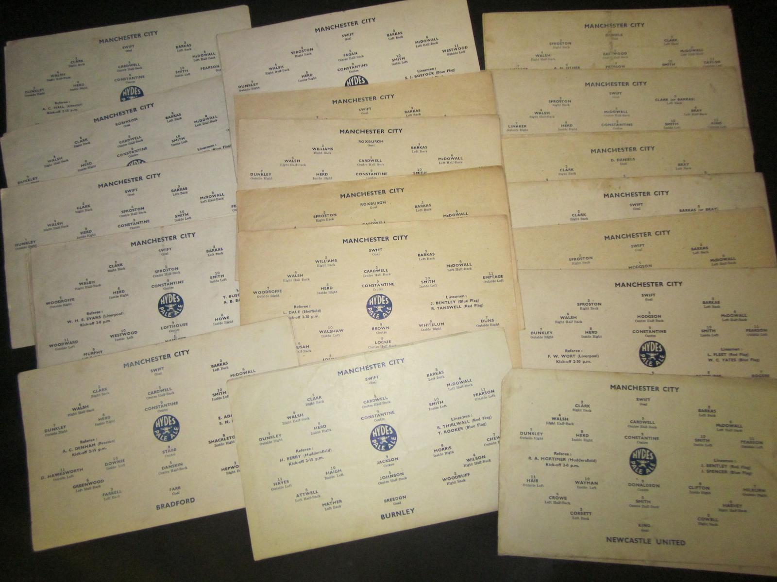 1945/46 Manchester City home programmes