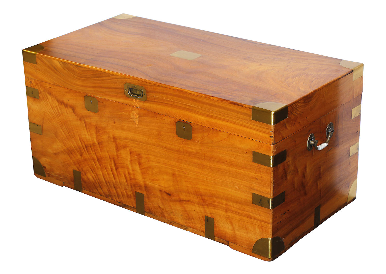 A late 19th century brass bound camphor-wood chest