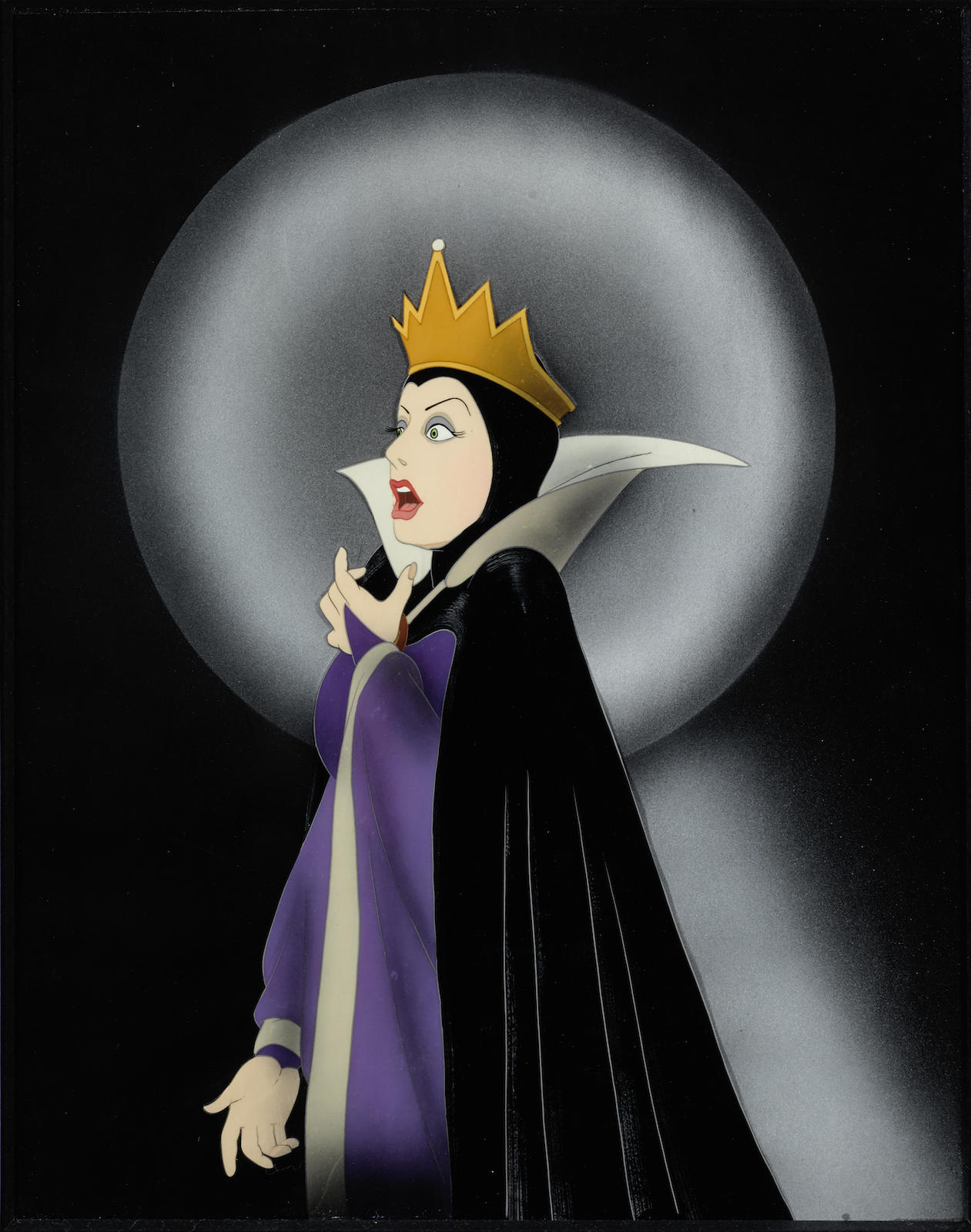 A celluloid of the evil queen from Snow White and the Seven Dwarfs