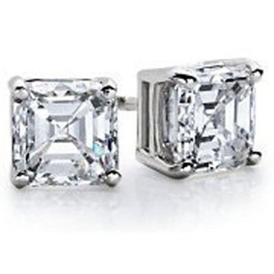 2.50 ctw Princess cut Diamond Stud Earrings