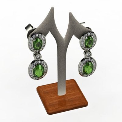 Tourmaline 3.60ctw Diamond Dangling Earring 14k WY Gold