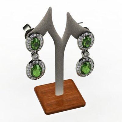 Tourmaline 3.60ctw Diamond Dangling Earring 18k WY Gold