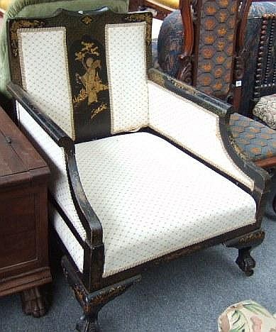 A 19th Century Chinoiserie decorated armchair,