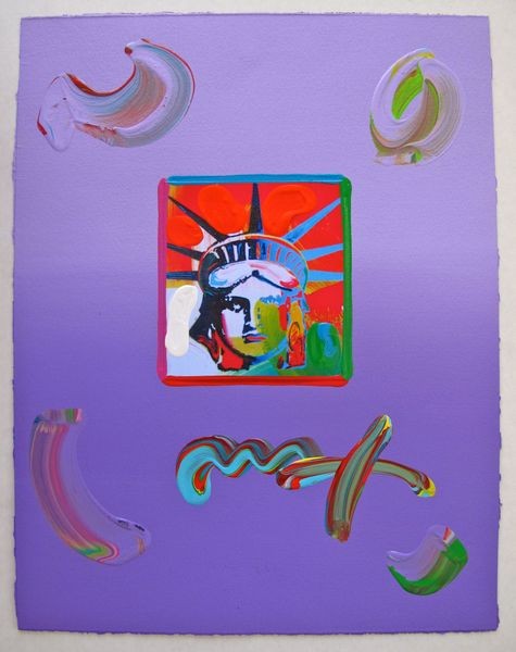 393: Peter Max LIBERTY HEAD Original Mixed Media
