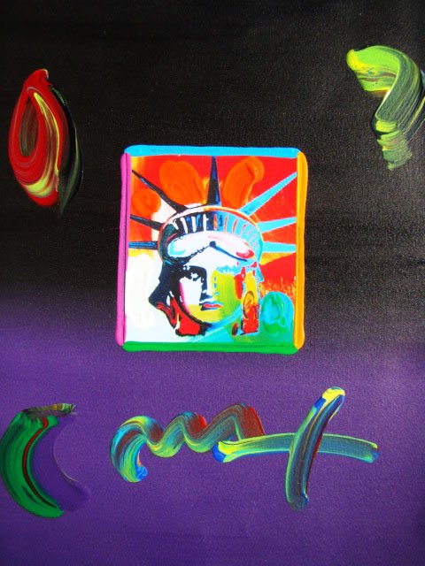 10: Peter Max "Liberty Head" Original Mixed Media