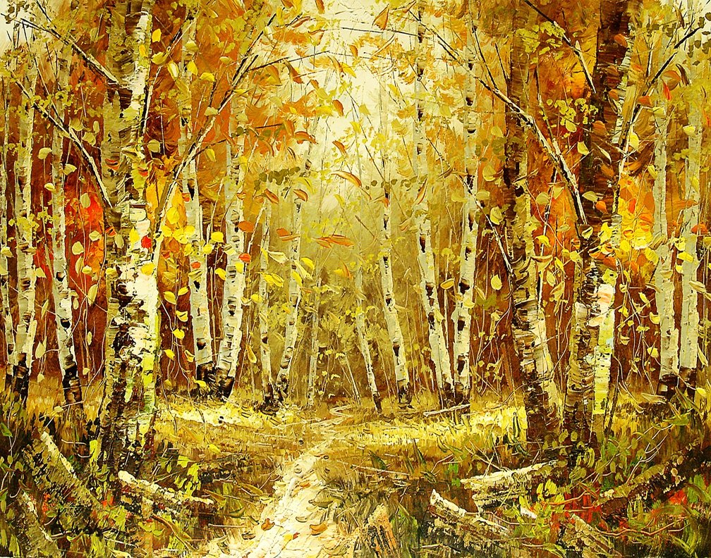 Huge Oil Painting on Canvas - Forest Path