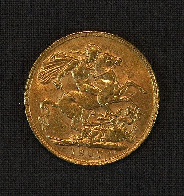 1907 Edward VII Gold Sovereign. Perth Mint.