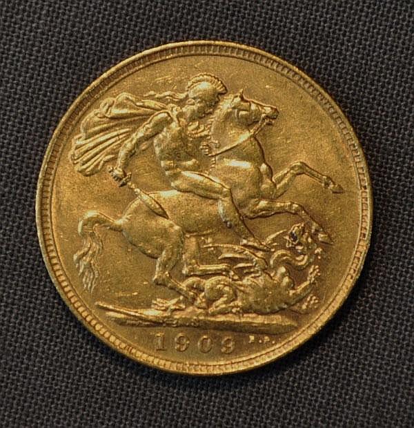 1909 Edward VII Gold Sovereign. Sydney Mint.