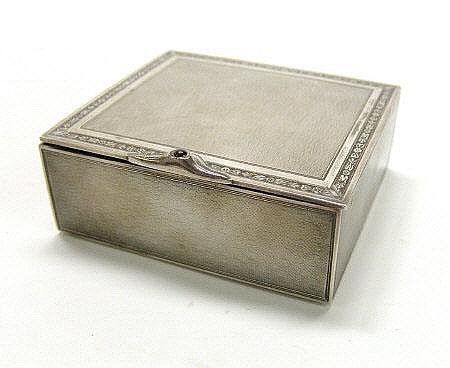 Continental silver box with engine turned