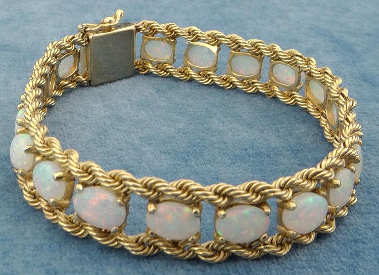 14kt gold opal bracelet