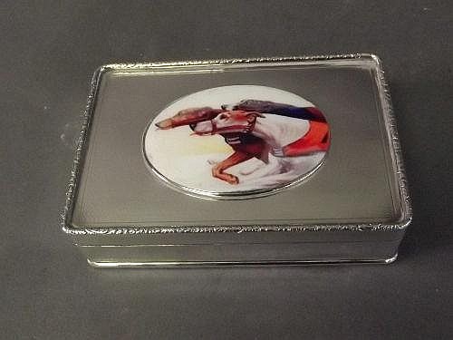 A Hallmarked silver cigarette box Birmingham 1926