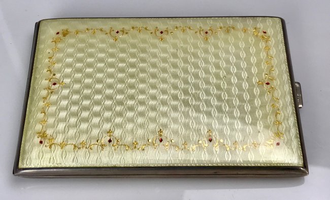 Austrian silver enamel cigarette box